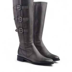 Ecco Women’s Dark Gray Leather Riding Boots Size 38